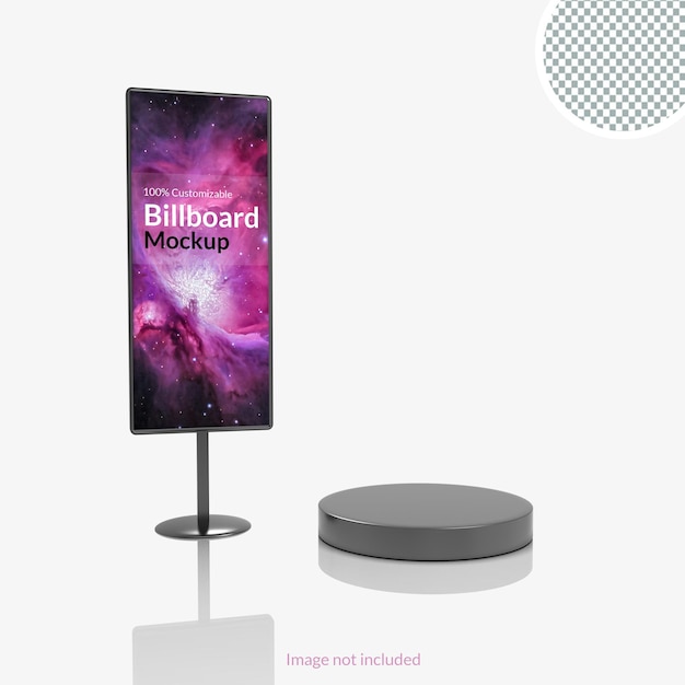 PSD stand banner mockup presentation 3d render advertisement bill board mockup editable template