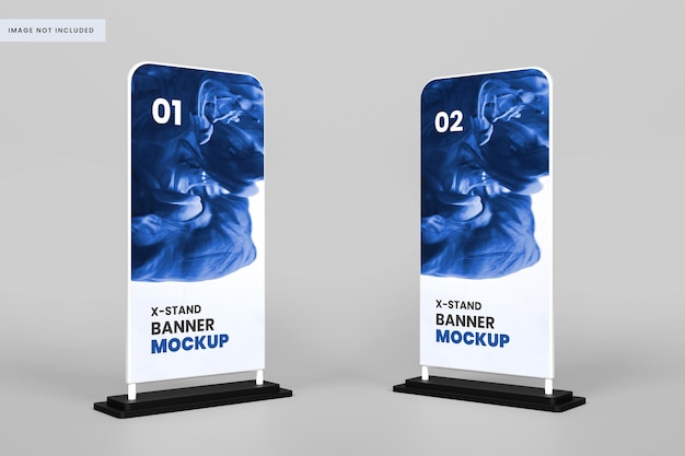 Stand banner and Roll up banner mockup