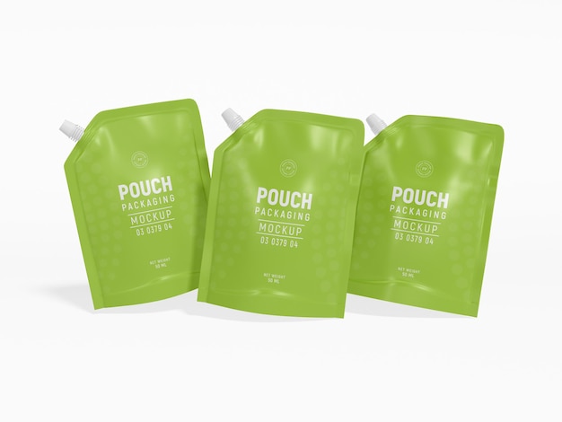 Stand Up Glossy Plastic Spout Pouch Juice Pack Branding Mockup