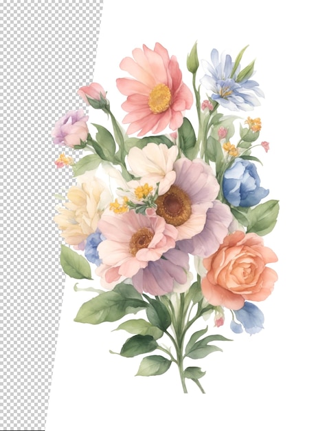 Standalone watercolor flora design set