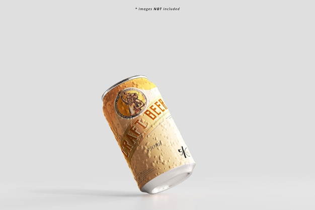 Standard Size Beer Can Mockup with Condensation Effect