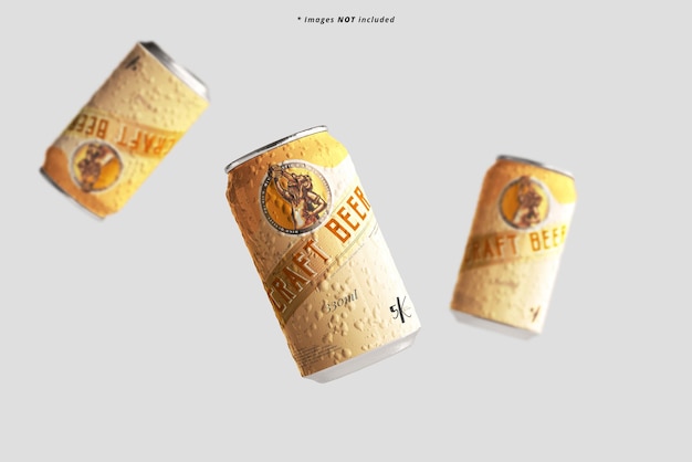 Standard Size Beer Can Mockup with Condensation Effect