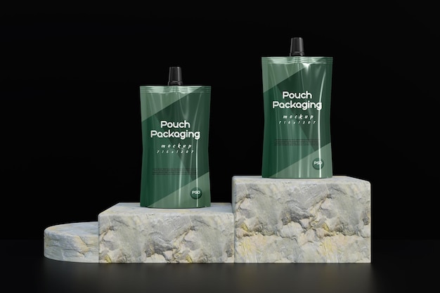 Standing pouch packaging mockup