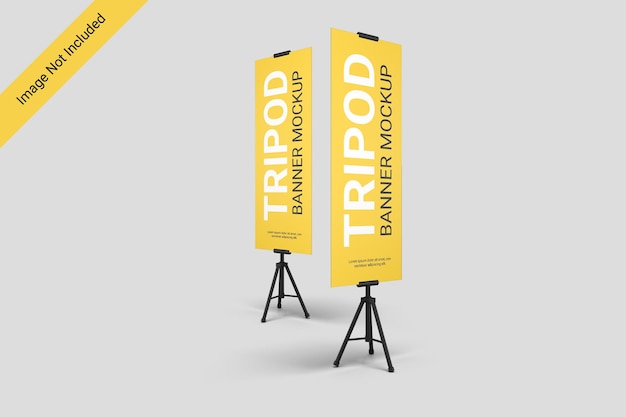 Standing Tripod Banner Mockup Design Isolated