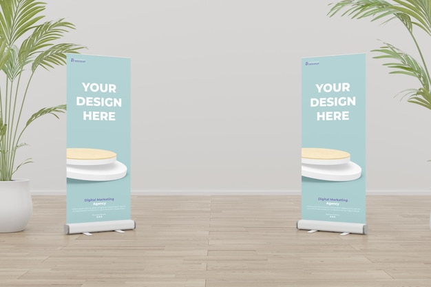 Standing x banner mockup