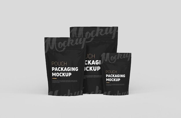 Standup Modern Plastic Pouch Packaging mockup