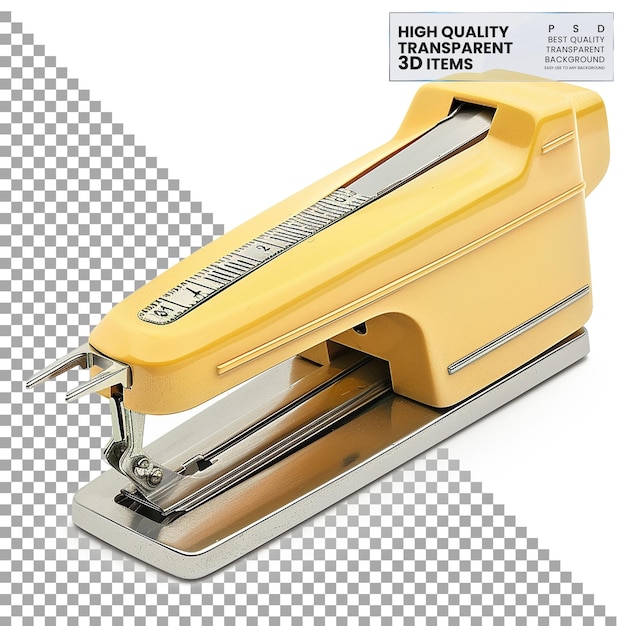 PSD stapler rectangular staples png on isolated transparent background