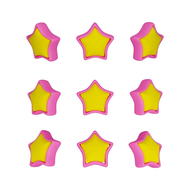 Star 3D icon or symbol