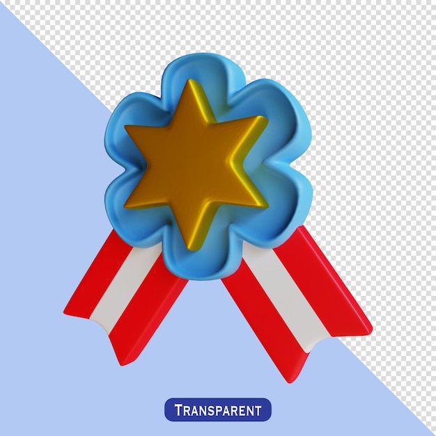 Star Badge 3D Illustration