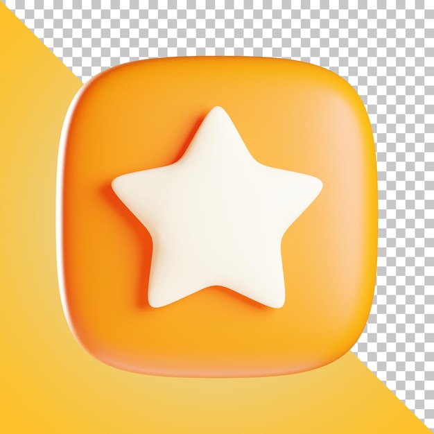 Star Button 3d illustration