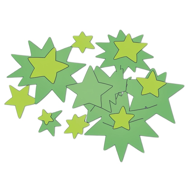 PSD star cute sticker isolated on transparent background