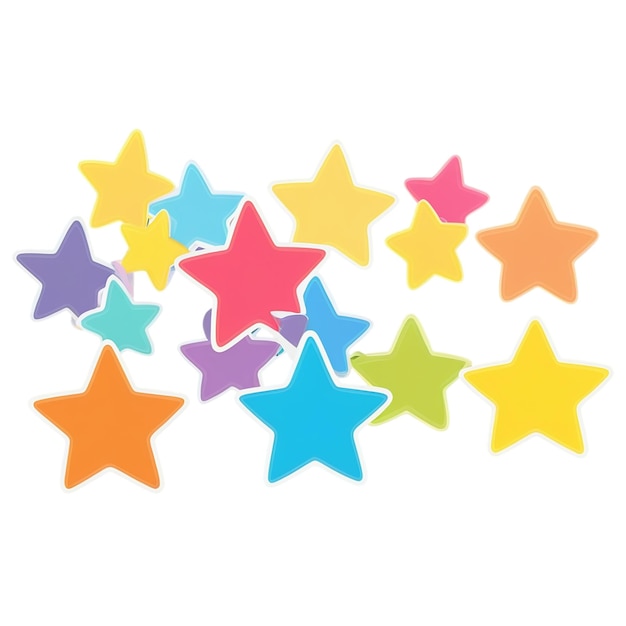 Star cute sticker isolated on transparent background