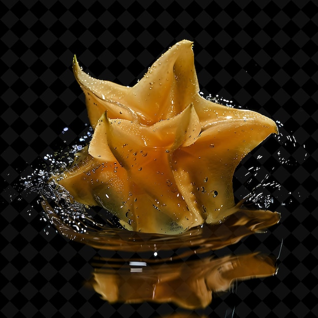 Star Fruit Juice Trickle With Clear Yellow PNG Creative Neon Effect Y2K Collections