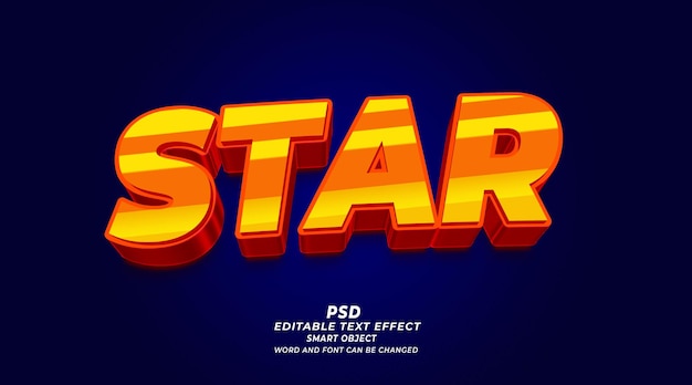 Star PSD 3d editable text effect photoshop template