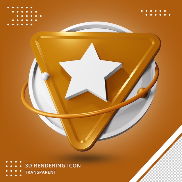 Star or rating icon 3d rendering