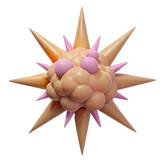 PSD a star shaped object with pink and purple balls on it