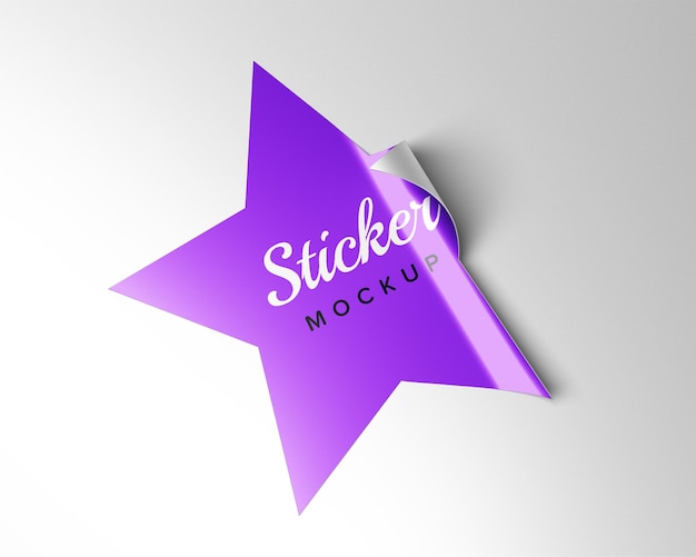 Star sticker mockup design  