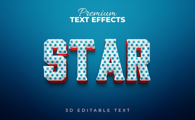 Star Sunday 3D Glossy Editable stylish text Effects psd tamplate