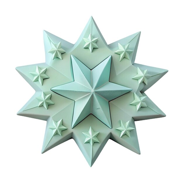 PSD a star that is blue and green with the number 4 on it