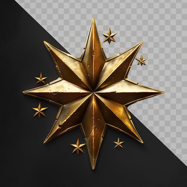 PSD a star that is gold and has stars on it