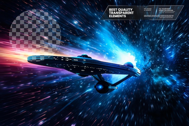 PSD star trekspace travel at the speed of lightabstract on transparent background