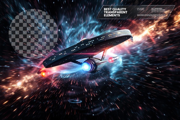 PSD star trekspace travel at the speed of lightabstract on transparent background