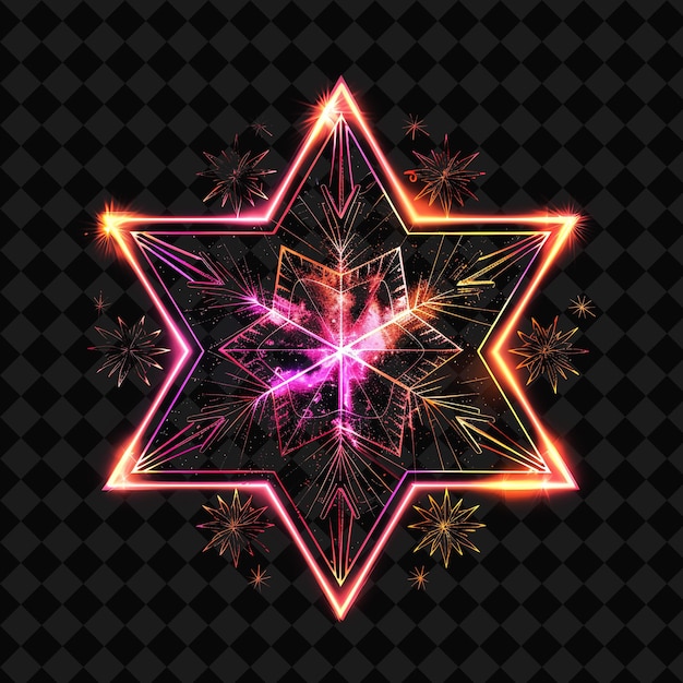 PSD a star with fireworks on it and a star on the top