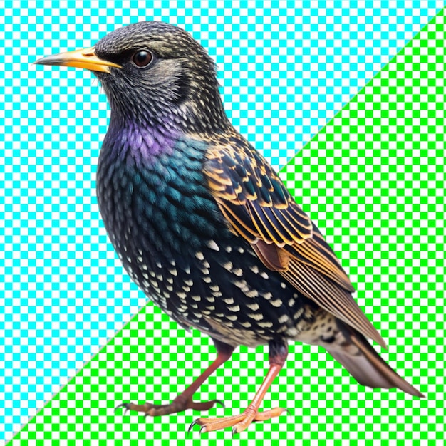 PSD starling on white background