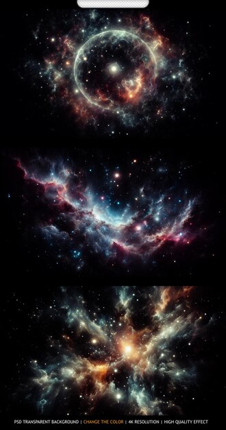 Starry outer space background texture transparent background