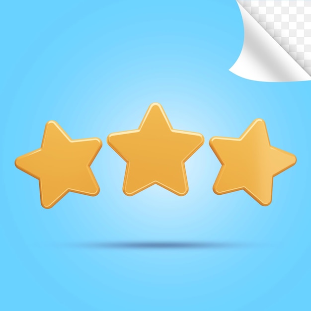 Stars rating icon 3d render