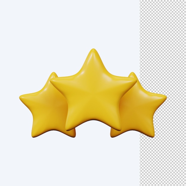 Stars rating Three stars customer product rating review 3D Render