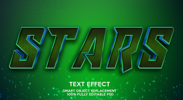 Stars text effect template