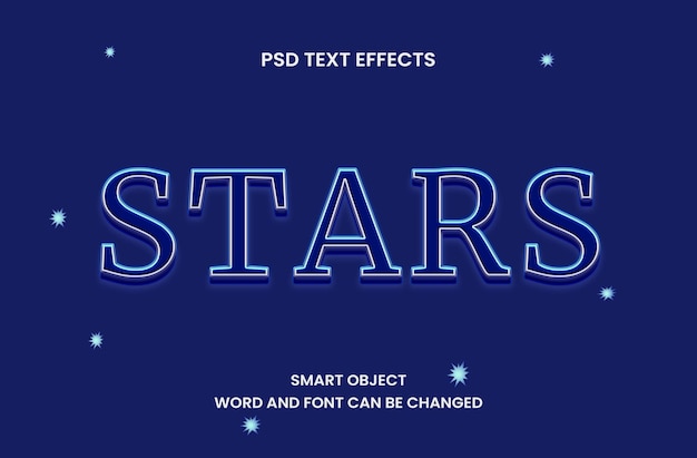 stars text effect with night color