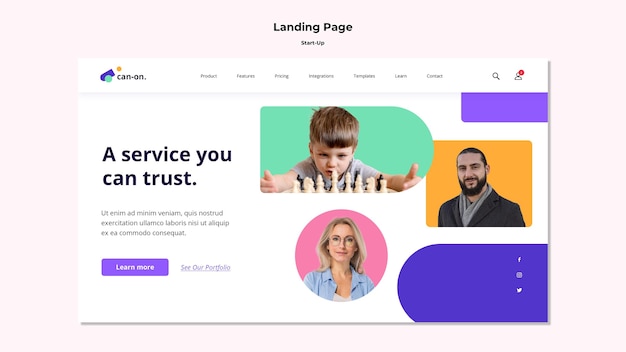 Start-up landing page template