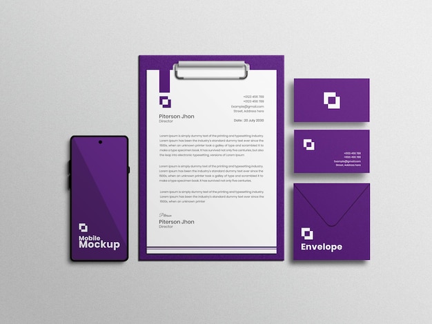 Stationary mockup set for presentation