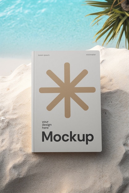 PSD stationery on beach mockup