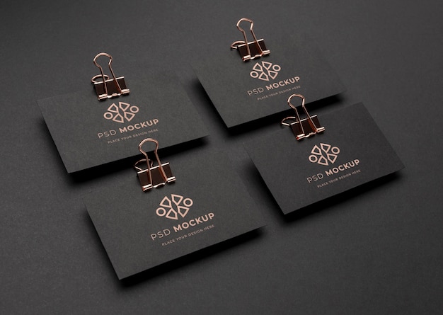 Stationery dark and copper mockup