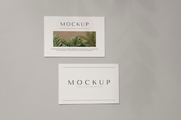 Stationery kit mockup with shadow overlay