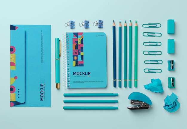 Stationery mock-up for office reminder and memory