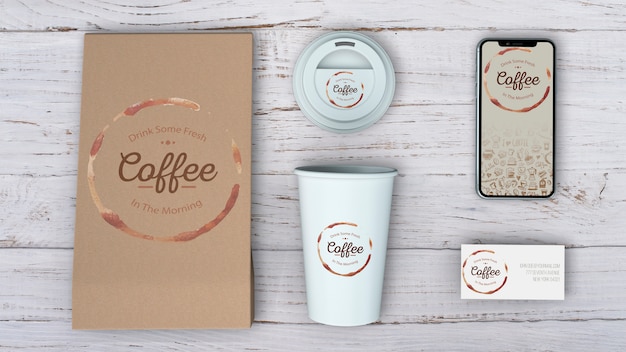 Stationery mockup for coffee shop