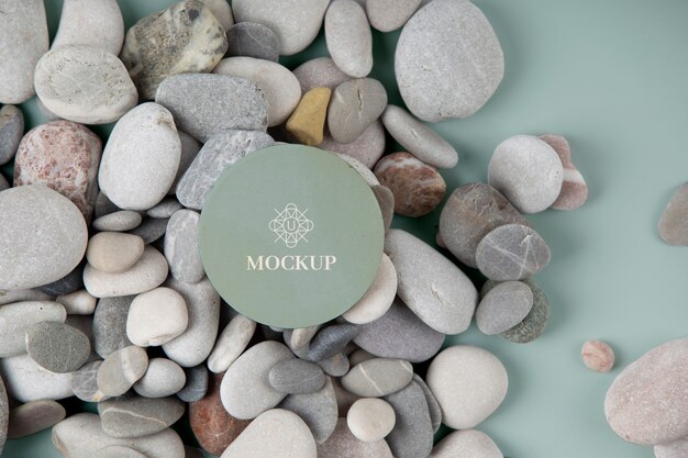 PSD stationery mockup on stones