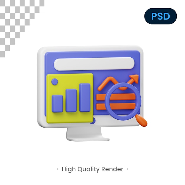 Statistic 3D Render Illustration Premium Psd