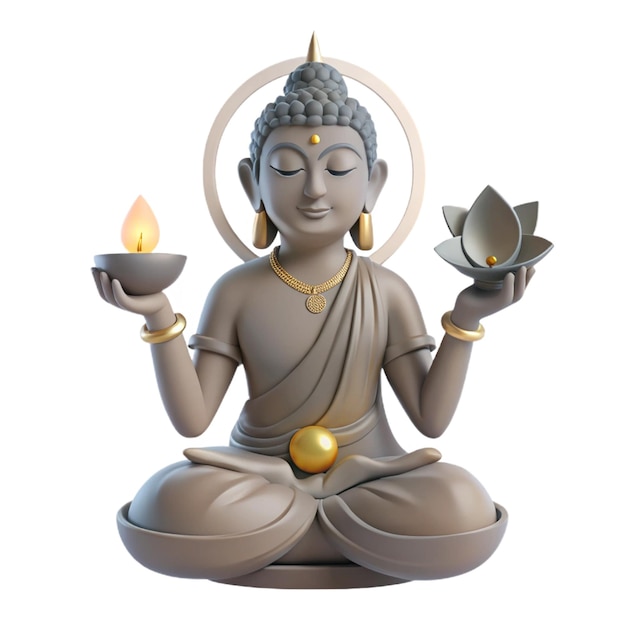 a statue of buddha sitting in a circle with a candle in it