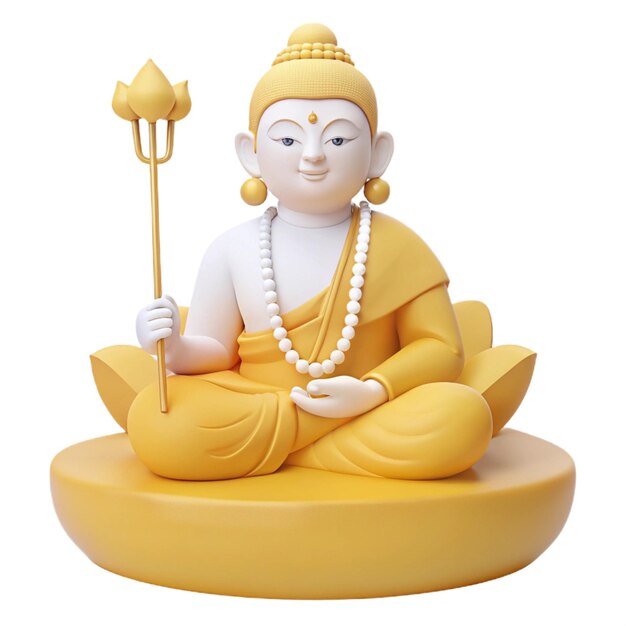 a statue of a buddha sitting in a yellow buddha statue