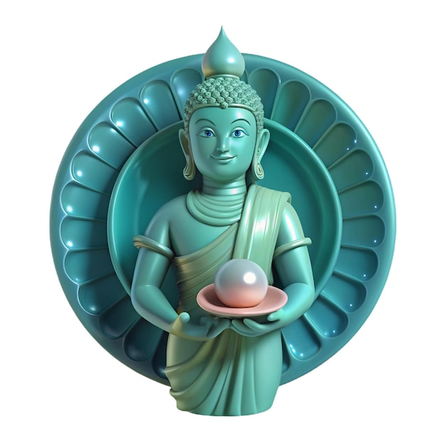 a statue of buddha with a bowl of water in the middle