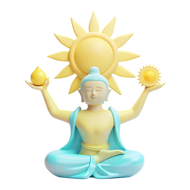 a statue of buddha with the sun on it