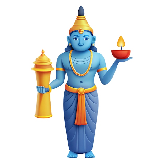 a statue of deity with a candle in the middle