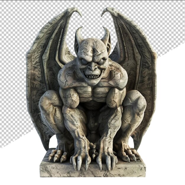 a statue of a demon with a devil face