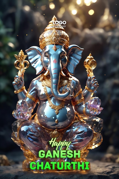 a statue of an elephant with the word happy on it