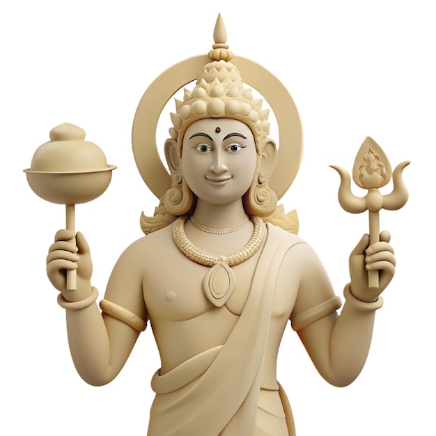 a statue of a god holding a tray with a statue of deity